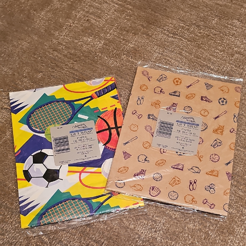 Gibson Celebrations Gift Wrap - Sports Theme